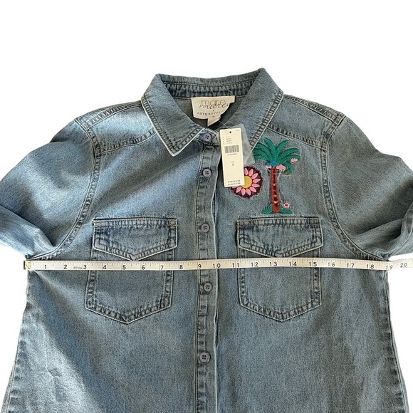 New Women’s Anthropologie Tops Cecily Embroidered Buttondown Size S - Picture 10 of 12